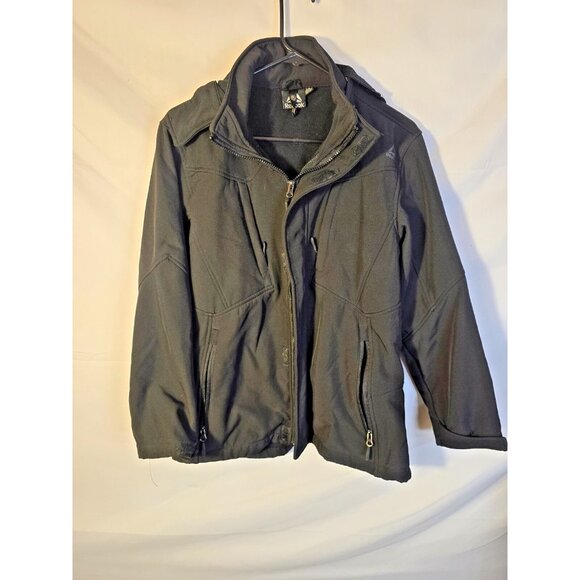 Reebok Boys Black Double Zip Jacket Coat Size Large 14/16 L Winter Fall - Picture 1 of 4